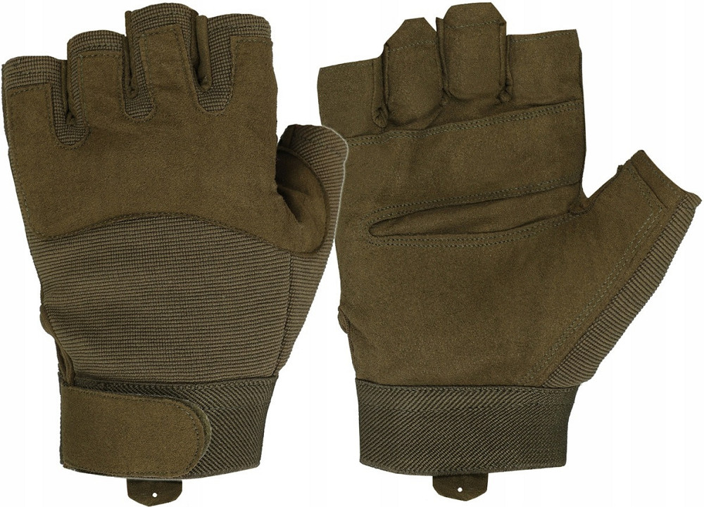 Тактичні Рукавички всесезонні без пальців з липучкою Mil-Tec від Sturm "Olive" (12538501) Розмір L Нововолинськ - фото 1