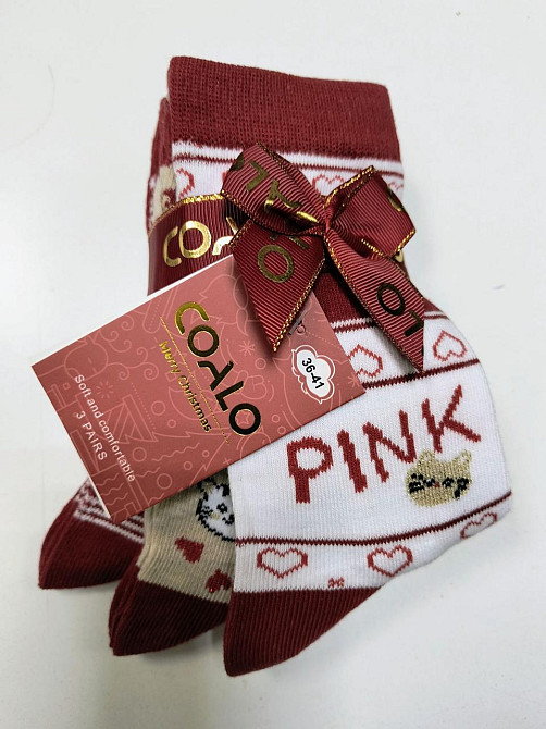 Шкарпетки жіночі новорічні COALA в наборі з 3 шт. Розмір 36-41 Київ - фото 6