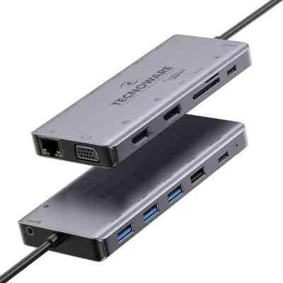 Порт-реплікатор TECNOWARE Dock Station USB TYPE-C 13 in 1 Adapter HUB (FHUB17692) Вінниця
