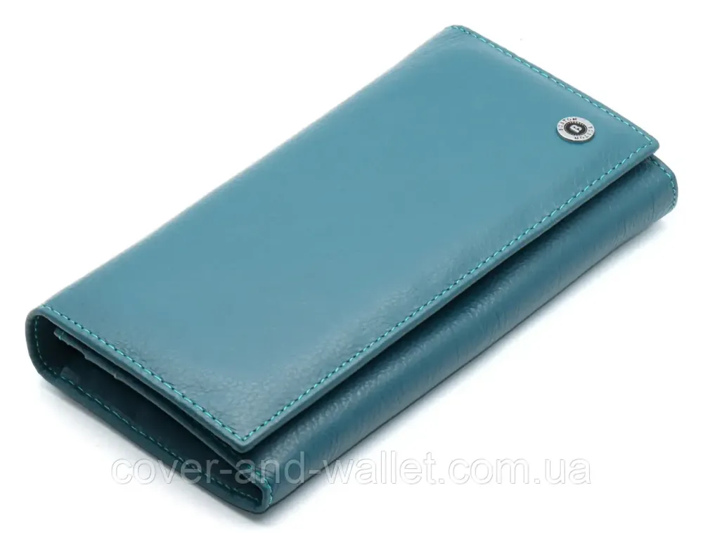 Бірюзовий жіночий шкіряний гаманець на багато карток Boston Київ - фото 2