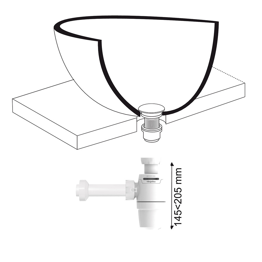 Wirquin Сифон для раковины Neo Air 1¼"×Ø32мм с отводом WIRQUIN (9541326) Киев - изображение 2