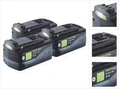 Zestaw akumulatorów Festool 3x BP 18 Li 5.0 ASI Акумулятор V 5,0 Ah / 5000 mAh Li-Ion ( 577660 ) Bluetooth ze wskaźnikiem poziomu Київ
