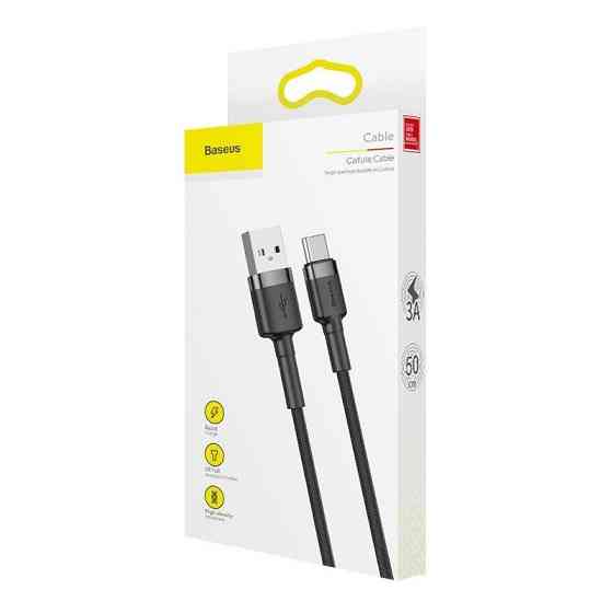 Кабель USB - Type-C Baseus Cafule Cable 3A 2m колір сіро-чорний CATKLF-CG1 Одеса