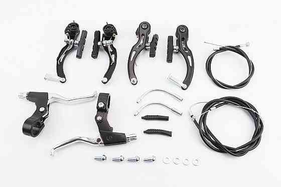 Гальмо V-brake 115мм (2 колеса) з ручками, тросами, чорне AL/ST Київ