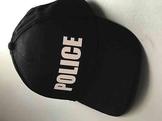 Чорна бавовняна Кепка/Бейсболка з написом POLICE Чернівці