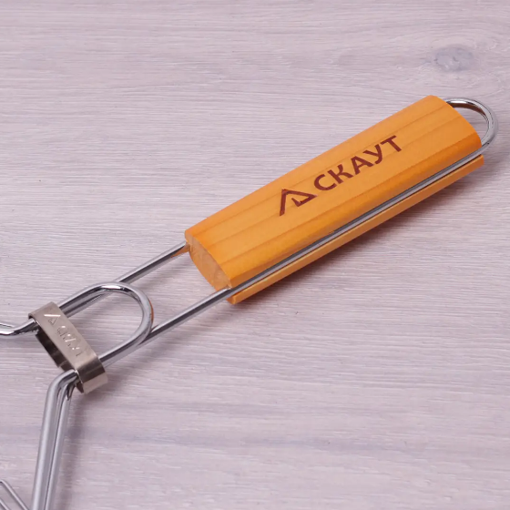 Решітка-гриль для риби з дерев'яною ручкою 36*25*2см Скаут Житомир - фото 3