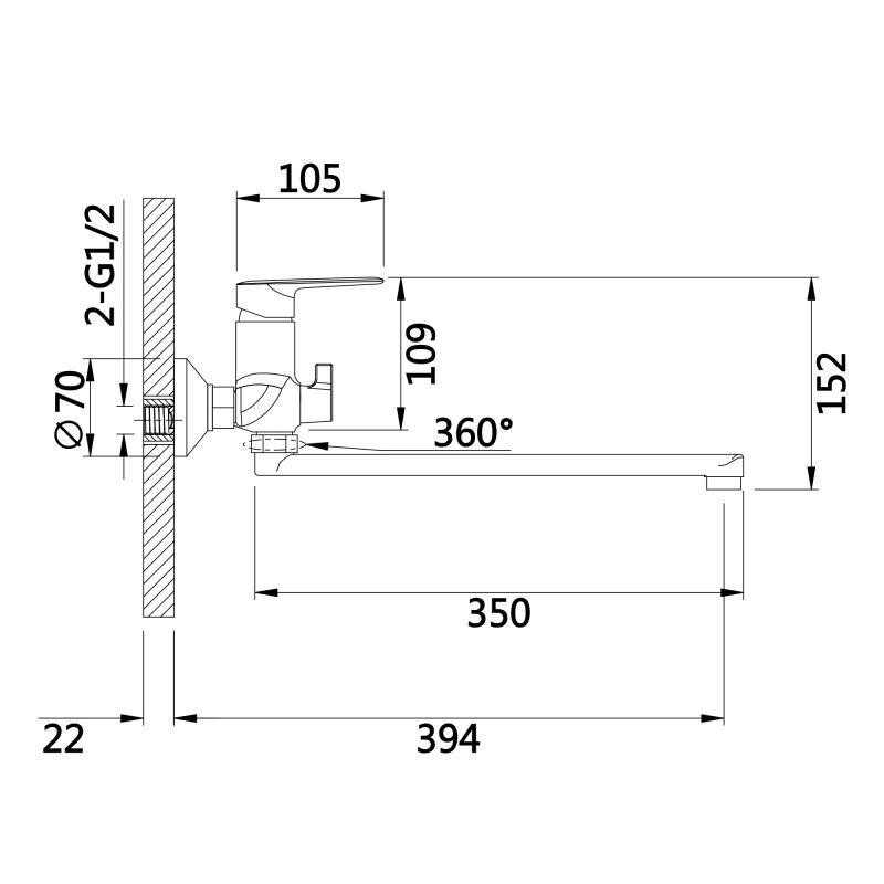 Смеситель для ванны Qtap Leo New c душевым гарнитуром QTLEO2601CRM45562 Chrome Киев - изображение 7