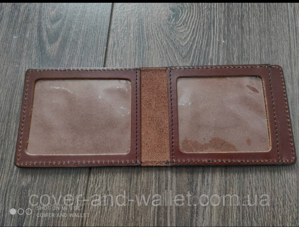 Шкіряна обкладинка на посвідчення ЧАЕС колір каштановий Київ - фото 4
