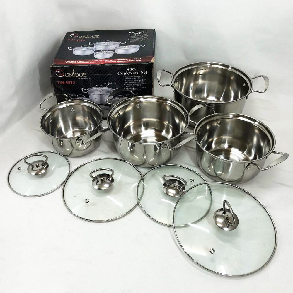 Набор кастрюль-сотейников Unique UN-5072, Набор посуды для любых плит Хороший кастрюль AF-32 Львов - изображение 9