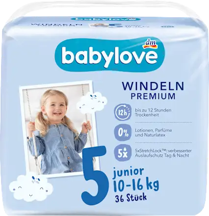 Babylove Windeln Підгузки преміум-класу, розмір 5, дитячі, 10-16 кг, 36 шт. Київ - фото 1