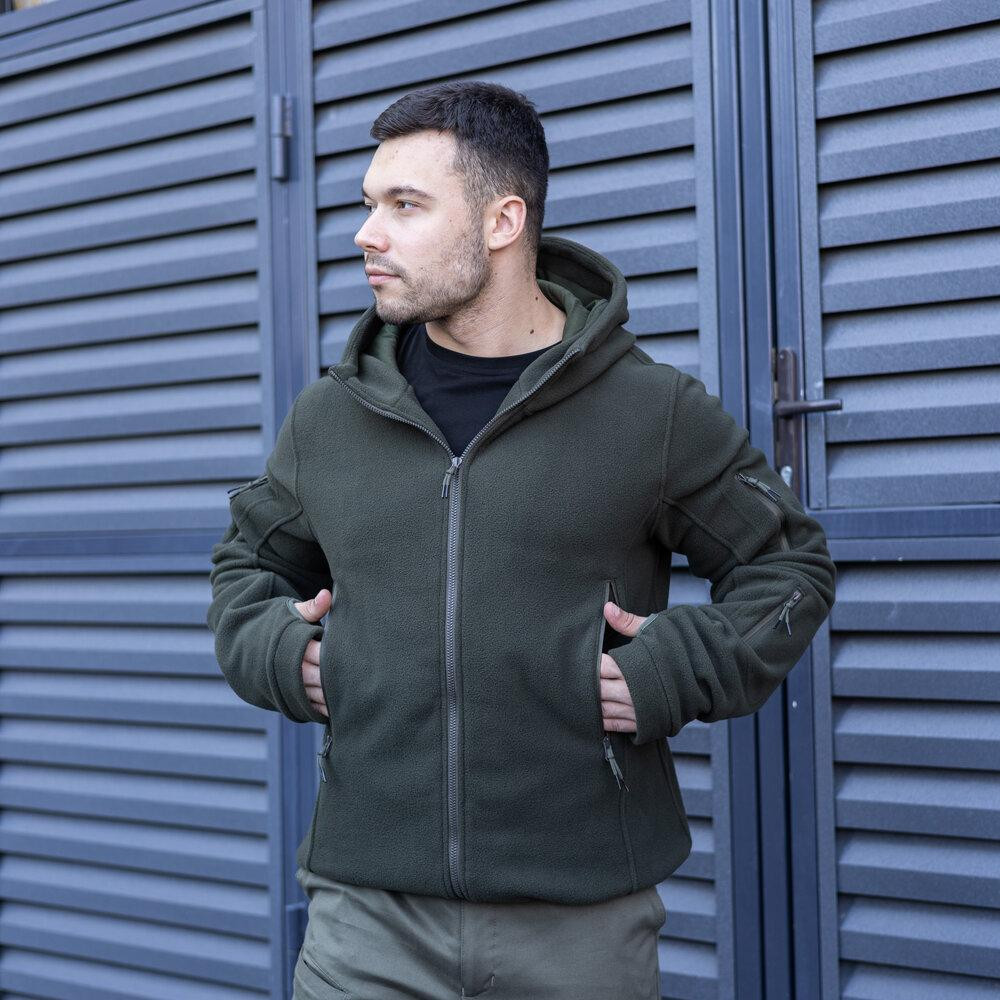 Чоловіча толстовка флісова на блискавці Pobedov Explorer хакі Київ - фото 1