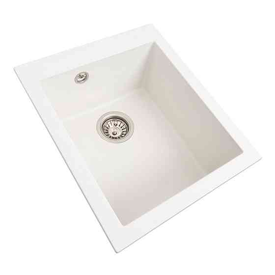 Гранітна мийка для кухні VALESO SOKIL 4150 матова Білосніжна Коломия