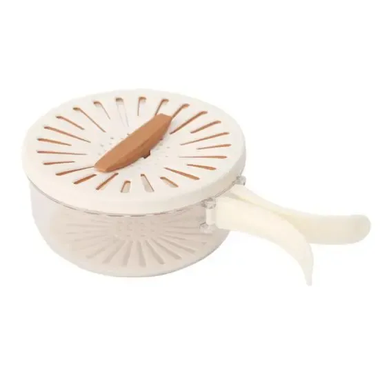 Двухслойная дренажная корзина / Миска для очистки фруктов с ситечком Коломия - фото 1