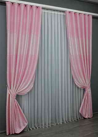 Комплект готовых штор VR-Textil Софт № 1414ш Розовый 150х270 см 2 шт (33-0282) Киев