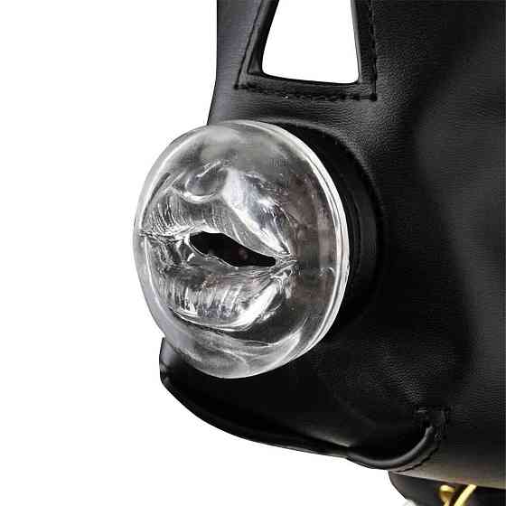 Маска-збруя для орального сексу з повідцем LOCKINK SEVANDA Blowjob Head Muzzle with Leash Sex Aura Київ