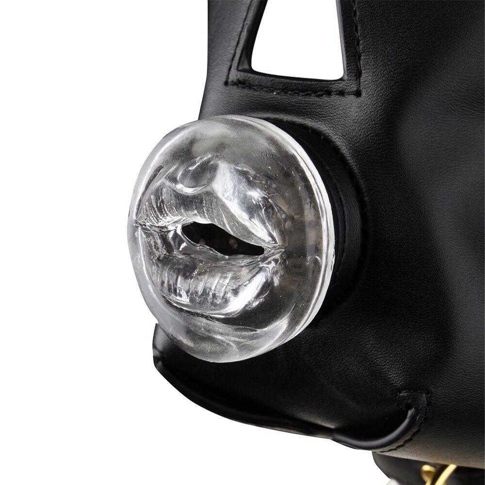 Маска-збруя для орального сексу з повідцем LOCKINK SEVANDA Blowjob Head Muzzle with Leash Sex Aura Київ - фото 5