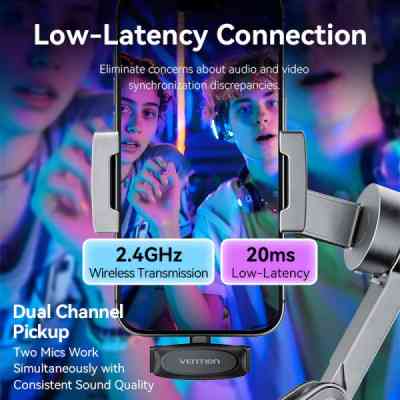Мікрофон Vention USB-C 2-Pack Wireless Lavalier Black (NCBB0) Вінниця