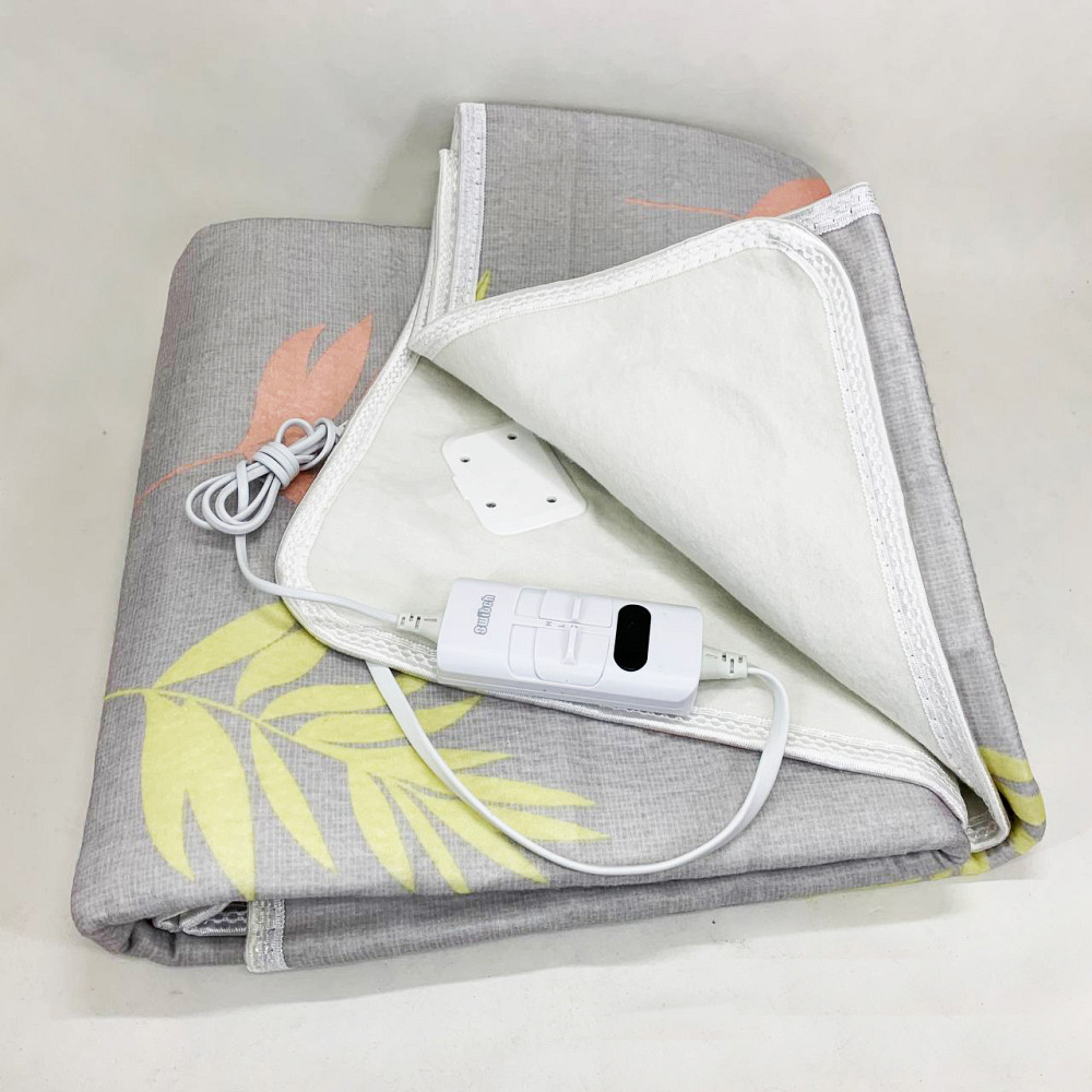 Электропростынь 150х120 см теплая электро простыня одеяло с подогревом серый JM-37 Львов - изображение 1