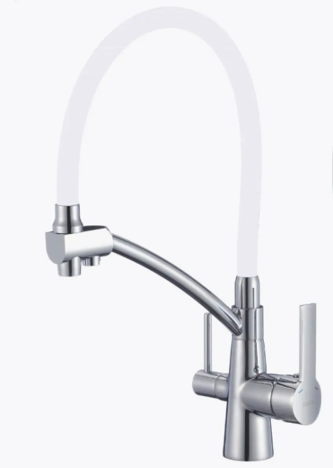 Змішувач для кухні Mixxus FUL-021 REFL.WHITE у вих. на питну воду із нерж. сталі з білим виливом (MI7017) Чернівці - фото 4