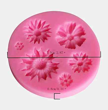 Молд силиконовый Цветы 73 мм розовый Киев