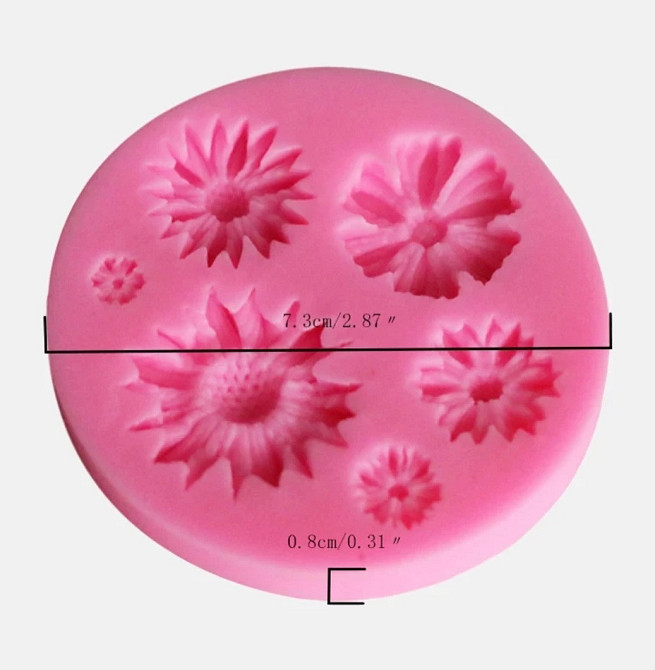 Молд силиконовый Цветы 73 мм розовый Киев - изображение 2