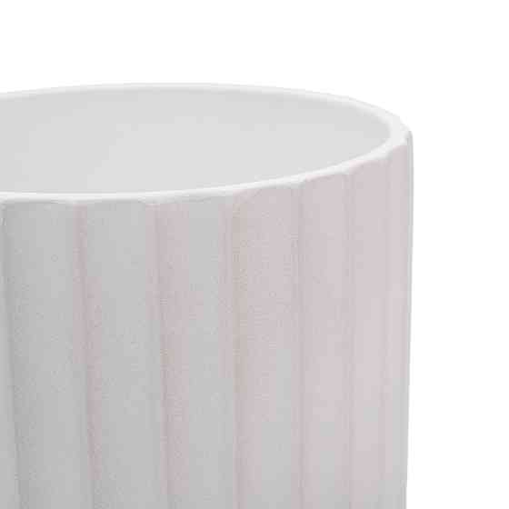 elemi Кашпо для квітів керамічне elemi "Грань" (білий) 20.5" круглий 4,2 л Коломыя