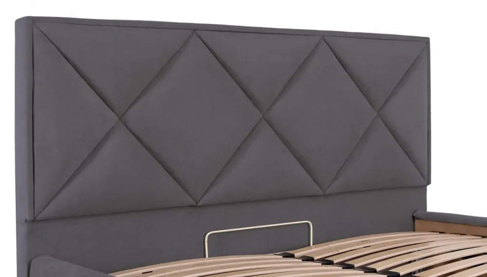 Кровать Двуспальная Leeds Comfort 180 х 190 см Мисти Dark Grey С подъемным механизмом и нишей для белья Темно-серый Киев - изображение 5