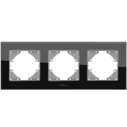 BINERA чорне скло Рамка горизонтальна 3-а Videx Житомир - фото 2