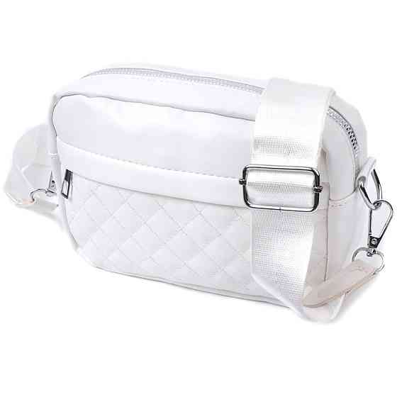 Елегантна жіноча сумка крос-боді з монетницею з екошкіри Vintage 22798 Білий Київ