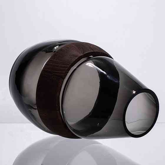 Скляна ваза з деревом кругла прозора HP-32-6 Коломыя