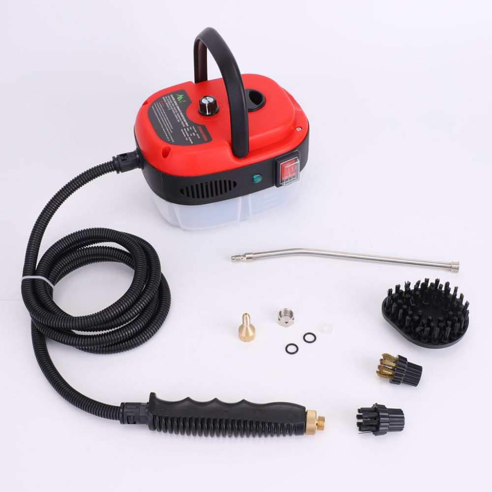 Портативный пароочиститель для дома, 2500Вт, 900мл + 4 насадки, Красный / Парогенератор для уборки / Паровой очиститель Киев - изображение 10