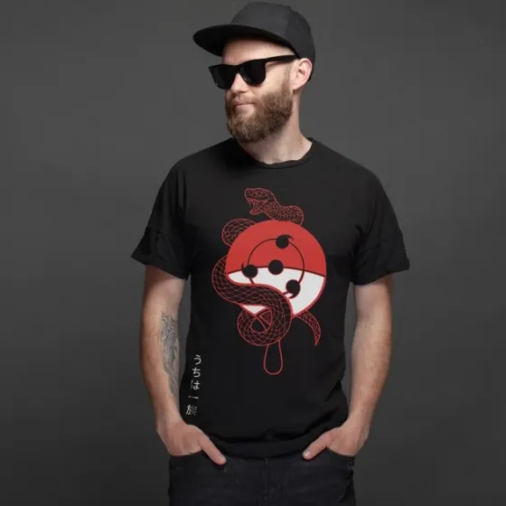 Футболка мужская с принтом Наруто Клан Учіха 2 Размер 48 Anime0096 Днепр