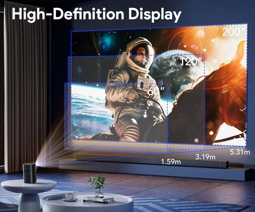 Osoeri ‼️DLP, 1080p, aккум 2,5г,, 400 Аnsi,Type-C, проектор. Харків - фото 6