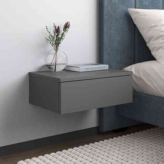 Тумба прикроватная VAYS M-34 Антрацит, навесная, с ящиком, ЛДСП, 45х30х16 см – для спальни Львов