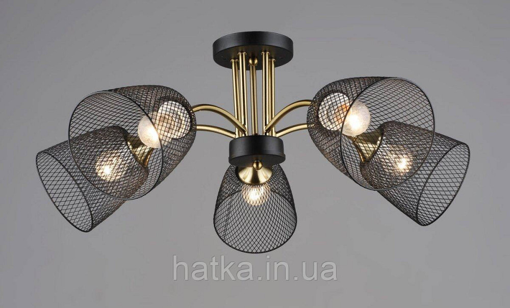 Люстра на п'ять плафонів K2293/5 (Чорний+Мідь) Київ - фото 1
