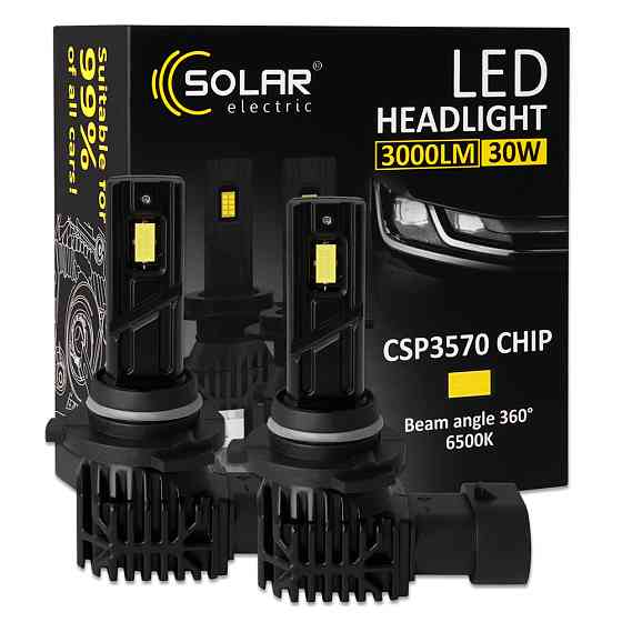 Автолампа Solar LED HB3(9005) 12V 30W 3000Lm 6500K CSP3570 2шт Львів