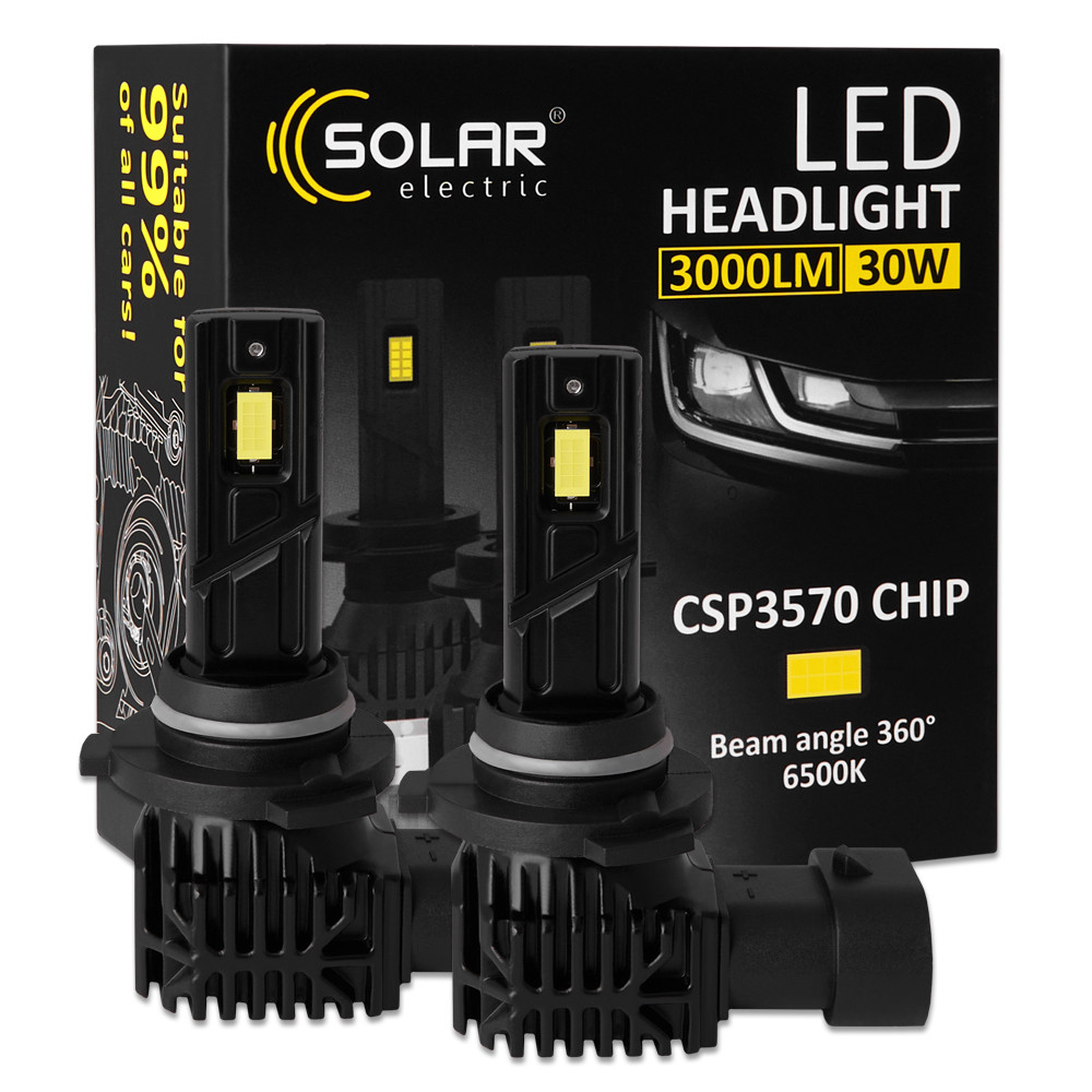 Автолампа Solar LED HB3(9005) 12V 30W 3000Lm 6500K CSP3570 2шт Львів - фото 1