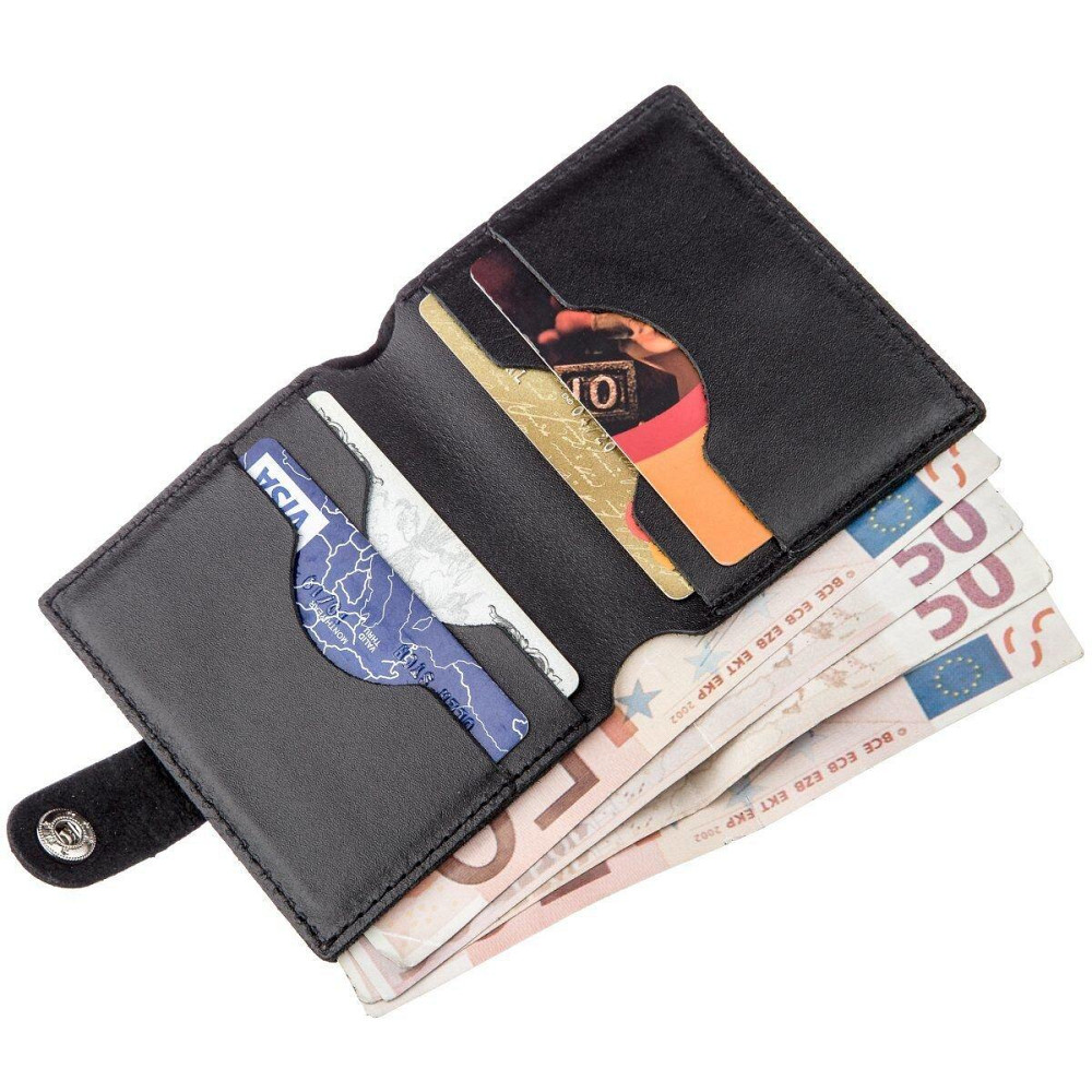 Портмоне вертикальне чоловіче шкіряне SHVIGEL 16225 Чорне Київ - фото 6