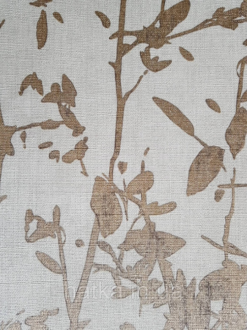 Ообои виниловые на флизелине Decoprint Moments MO22870 листья ветки золотые на светло бежевом фоне Киев - изображение 2