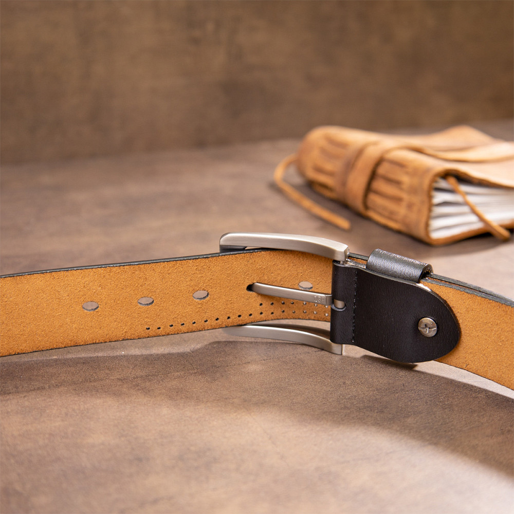 Ремень с дырками мужской Vintage 20383 Черный Киев - изображение 2