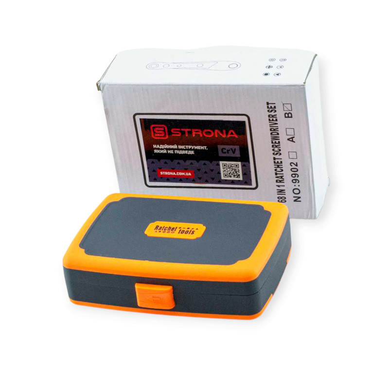 Викрутка з бітами та головками 1/4" 68 шт CrV тріскачкова, подовжувачі, тріскачка (футляр) Мукачево - фото 2