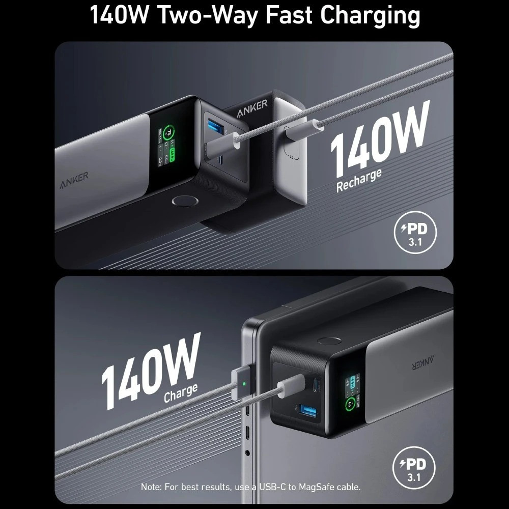 Універсальна мобільна батарея Anker PowerCore 737 GaNPrime 24000 mAh 140 W Black (A1289011) 16147 Харьков - изображение 17