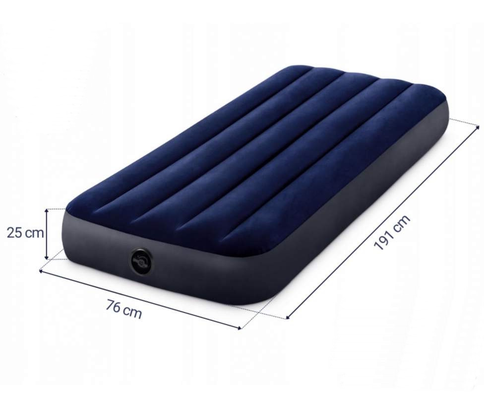 Односпальный надувной матрас 191х76х25 см синий Intex Dura Beam Standart 64756 Киев - изображение 1