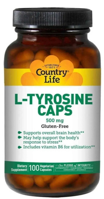 Тирозин Country Life L-Tyrosine500 мг 100 капс Київ - фото 1