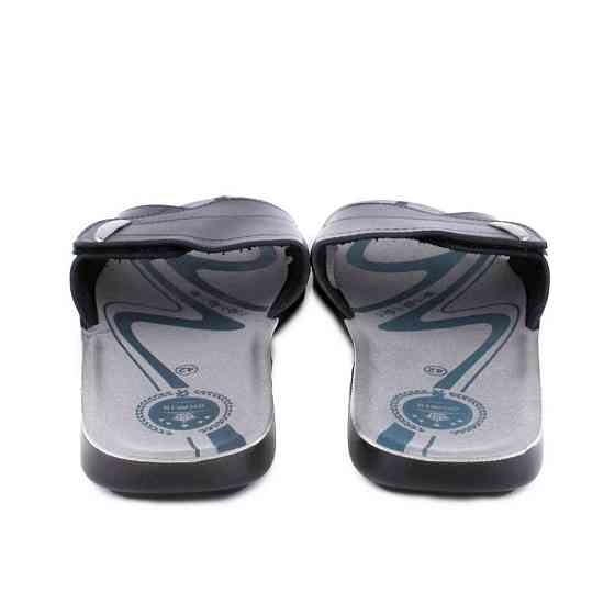 Чоловічі Шльопанці Тапочки Шкіряні Чорні Сланці на Липучці (розміри: 41,42,43,44,45,46) Дніпро