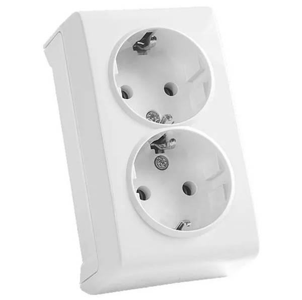 VERA Розетка зовнішня 2 із заземленням біла Viko Харків - фото 1