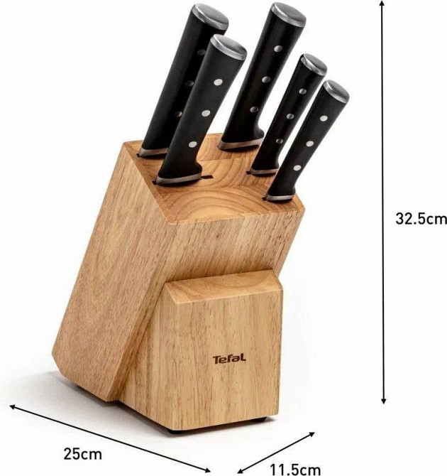 Набір ножів Tefal Ice Force в дерев'яній колоді 5 предметів (K232S574) Харків - фото 6