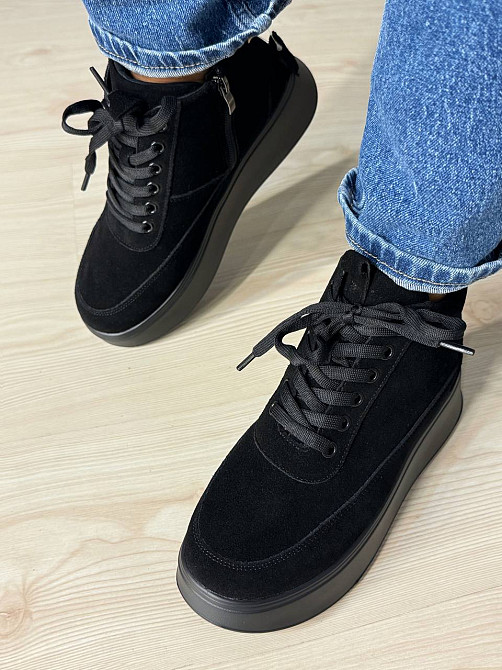 Ботинки женские Hengji 280-6 зимние на меху на темной подошве замшевые черные, 40, 25 см Киев - изображение 19