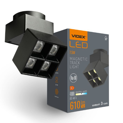 LED Світильник магнітний трековий 7,5W 4000К 48V чорний VL-TRMS-LE24B Videx Житомир - изображение 8
