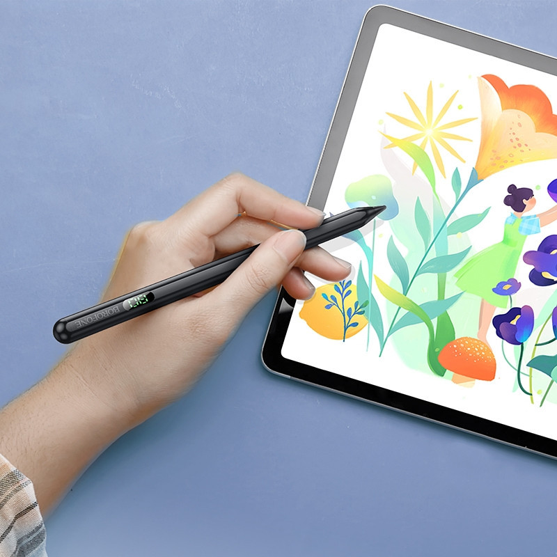 Стилус BOROFONE BG100 Universal active capacitive pen with digital display Black Одеса - фото 5
